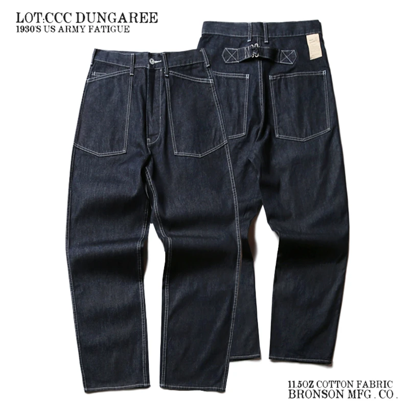 

bronson ww2 military ccc primaries jeans male loose straight tooling long trousers