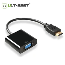 ULT-Best HDMI to VGA Converter Adapter Cable Digital to Analog Video Audio Converter HDMI-VGA Cable for Xbox 360 PS3 PS4 PC TV