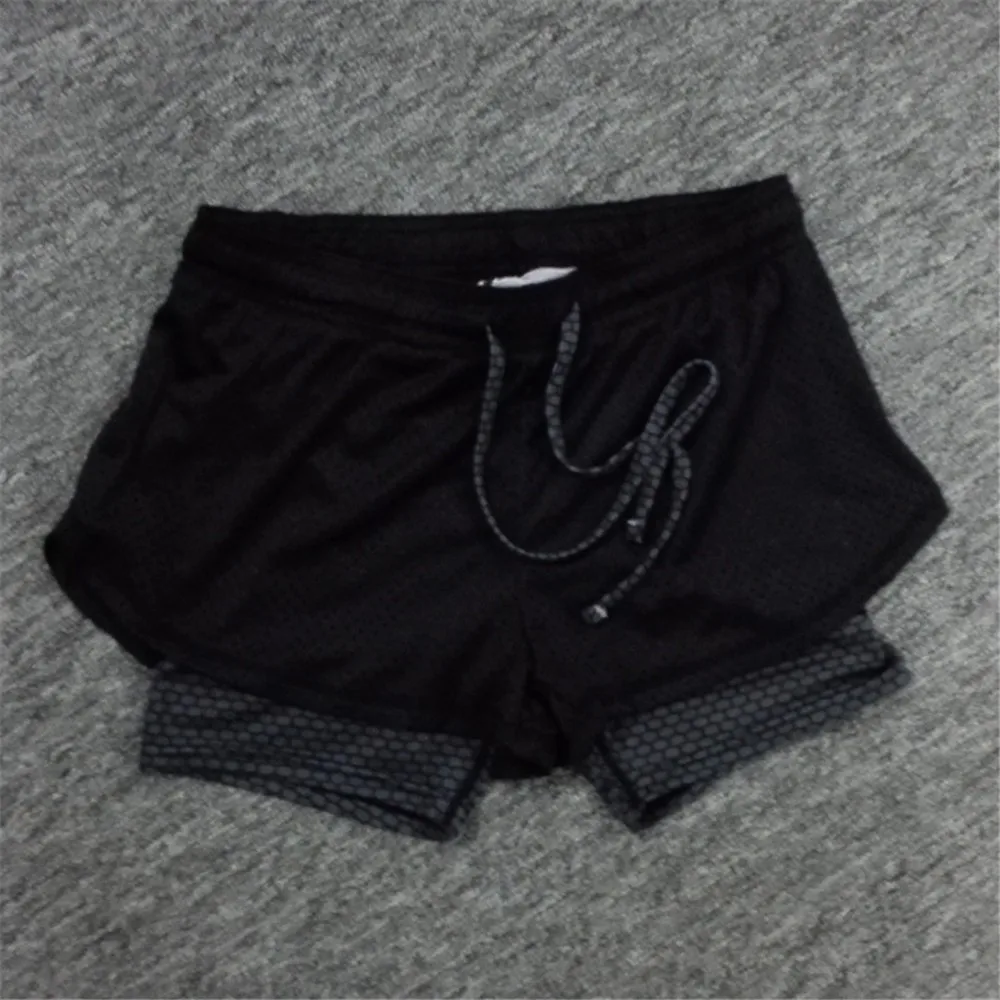 Летние женские хлопковые шорты штаны из сетчатого материала двухслойные шорты для фитнеса крутая одежда с завязками