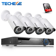 Techege 4CH PoE 1080P NVR CCTV System 2.0MP Outdoor IP Camera HD 1080P NVR Recorder Video Security Camera Surveillance System