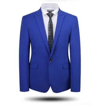 

Blue men suits jacket one button groom wedding tuxedos jacket news arrival formal work business suits jacket