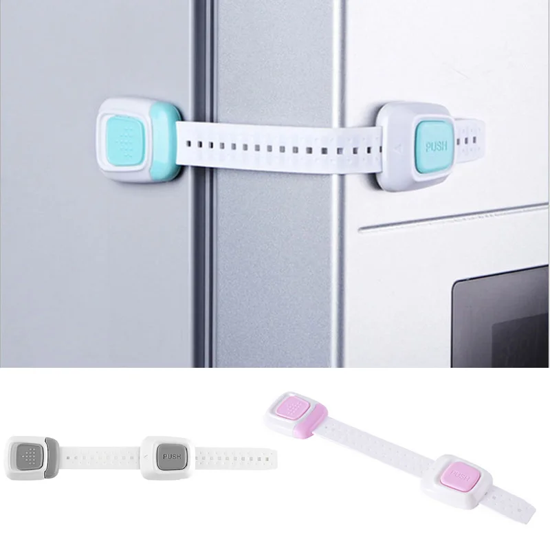 

5pcs Children Safety Drawer Lock Double Button Protection Adjustable For Cabinet Refrigerator @8 JDH99
