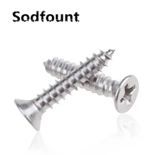100 pcs GB846 M1 M1.2 M1.4 M1.7 304 cabeça Chata cruz Countersunk cabeça auto tocando parafuso de cabeça plana de Aço Inoxidável