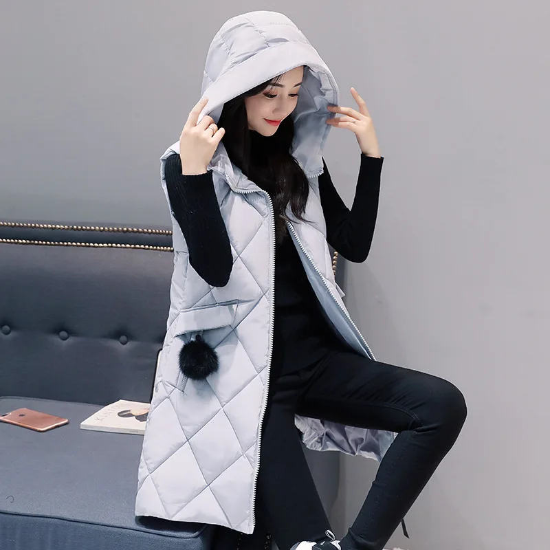 discounted  Autumn Winter Vest Women Waistcoat 2019 New Fashion Female Sleeveless Jacket Hooded Warm Long Vest 