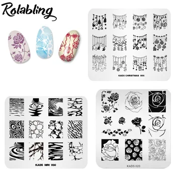 

3PCS Nail Art Stamp Plate Nail Polish Tips DIY Stamping Nail Printing Beauty Image Transfer Guide Stencil Nail Stamping Set