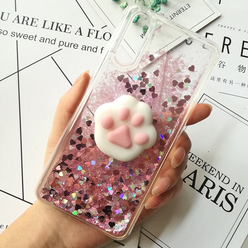 3D Squishy Cat Cases For Huawei P smart P8 p9 lite mini 2017 Liquid Glitter Cover Honor 8 lite 8 pro 9 10 V10 6A 6X 5A 5X 5C 4A (14)