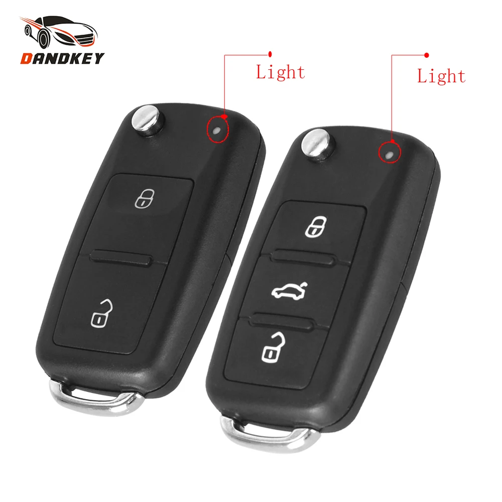 Dandkey Новинка 2/3 кнопка для VW VOLKSWAGEN Jetta Tiguan Golf Sagitar Polo MK6 флип-брелок дистанционный