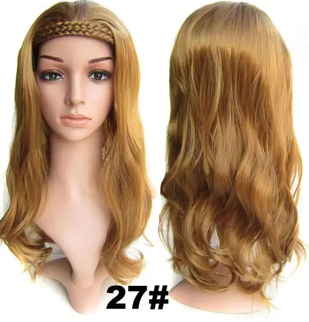 Gres Wavy Half Wigs With Braided Headband High Temperature Fiber