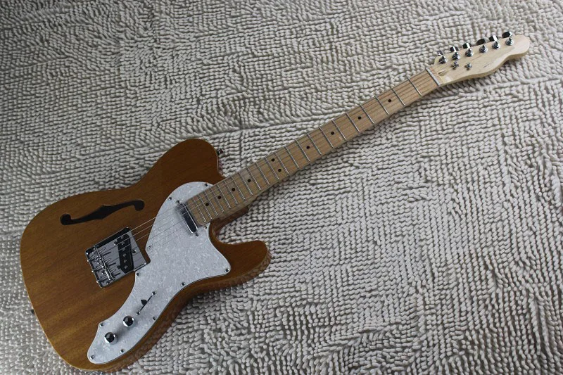 

NEW arrival + free shipping + factory + USA guitar show telecaster f hole Burlywood jazz electric guitar 14-4-1