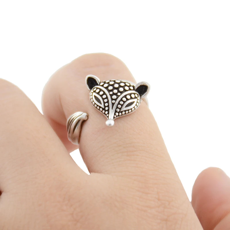 

Adjustable Retro Fox Bague Femme Ring Boho Brass Knuckle Animal Anillos Couple Rings For Women Men Anel Jewelry Holiday Gifts