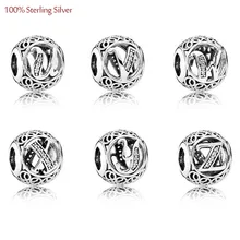 Буквы шармы U-Z Подходит Пандора браслеты Европейская мода натуральная 925 пробы серебряные шармы алфавит DIY Miking