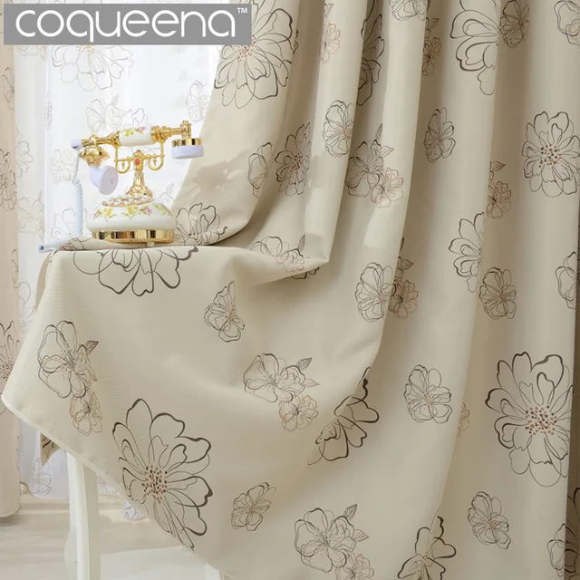 Beige Cream Fl Blackout Curtains For Living Room Bedroom Kitchen Beige Cream Fl Blackout Curtains For Living Room Bedroom Kitchen Window Curtain Panel D Drapary
