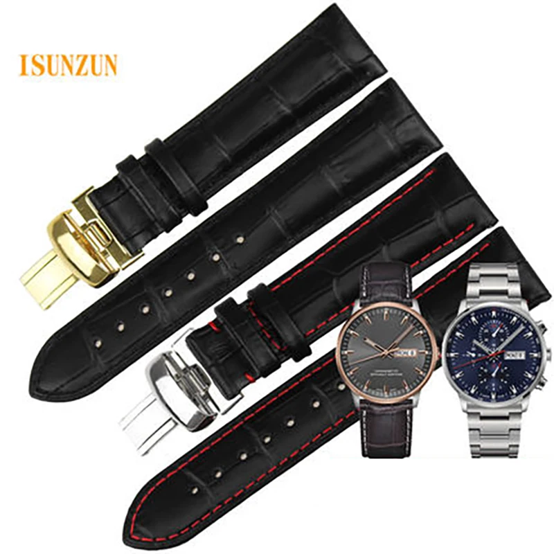 

ISUNZUN 21mm Watch Band For Mido M016.430 M021.431 Genuine Leather Watch Straps for MIDO Commander Waterproof Durable Bracelet