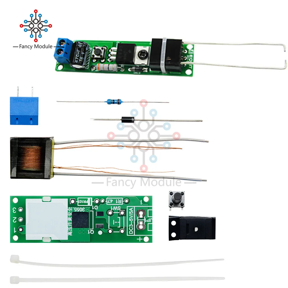 HV-1 Высокое напряжение комплект зажигания дуги зажигания части DIY комплект дуги генератор дуги сигарета модуль воспламенителя печатной платы DC 3-5 в 3A