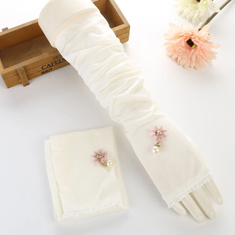 2019 New Summer Sexy Women's Hand Gloves Sun UV Protect Long Stretch Gloves for Lady Girls Accessories 52cm Lace Driving Gloves (8)