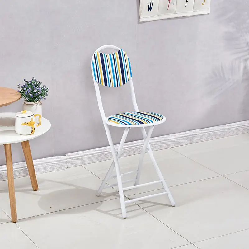 Простой складной стул, домашний портативный обеденный стул, стул для общежития, стул для студентов, складной стул - Цвет: a18