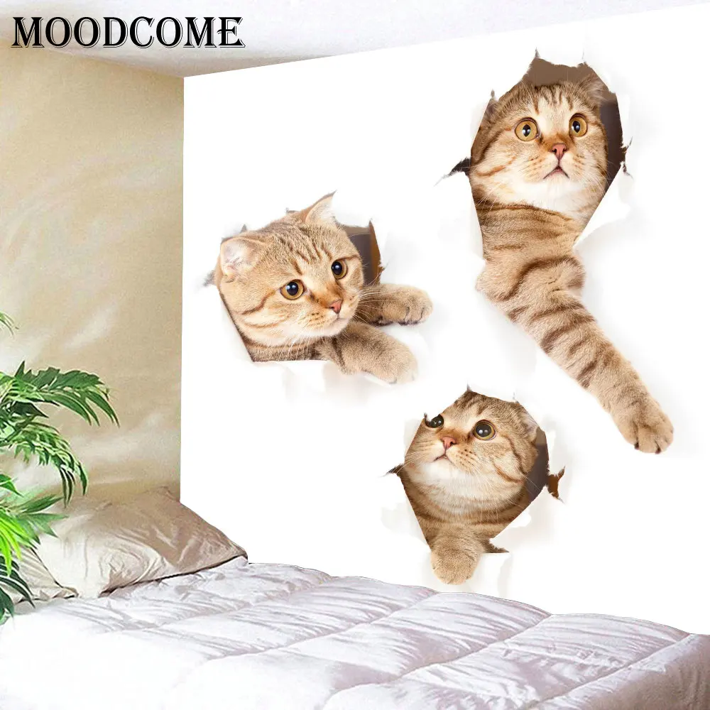 

cute cat tapestry wall cloth wand tapijt wall tapestry hanging polyester fabric tapiz pared tela 3d wall carpet