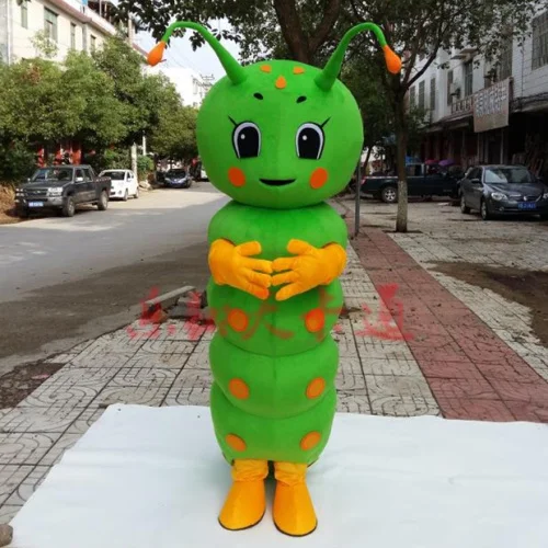 Green Carpenterworm Mascot Costume Cartoon Character Mascotte Adult Apparel Halloween Fancy Dress Christmas Cosplay Outfit | Тематическая