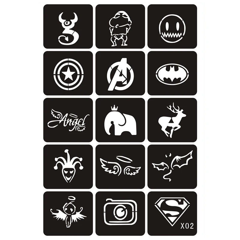 90pcs Glitter Tattoo Stencils Woman Girl Kids Drawing Template,small
