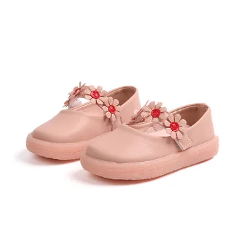 

Fashion spring Autumn Childrens leather shoes baby Girls shoes Kids soft-soled shoes flowers princess shoes free shipping