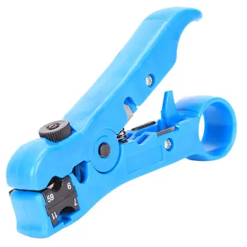 

Automatic Cable Wire Stripper Electric Stripping Tools for UTP/STP RG59 RG6 RG7 RG11 Multi-functional Cutter Striper,Blue