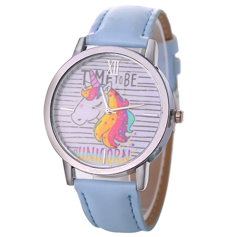 Горячий стиль детский мультфильм Единорог дизайн браслет часы леди ремень часы