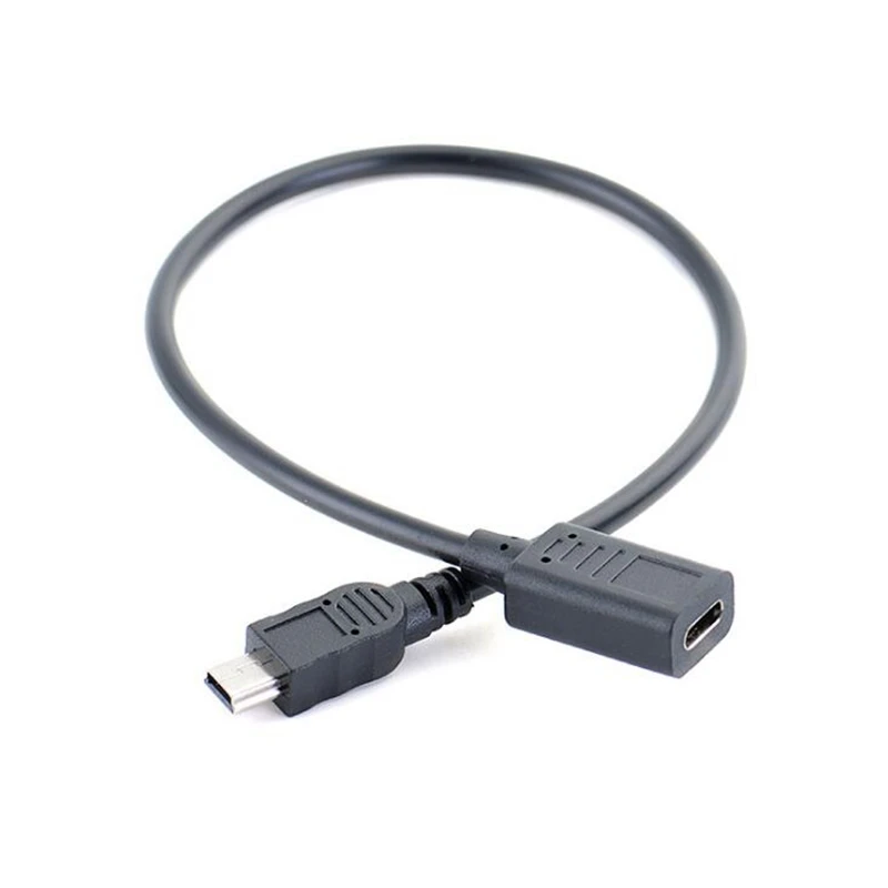 25 см usb type-c к мини-usb кабель 2,0 5pin мини-b штекер к USB 3,1 USB-C Женский конвертер адаптер данных зарядный кабель