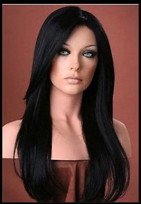 

RH0244 fast shipping new style long black wig ladys partys cosplay wig