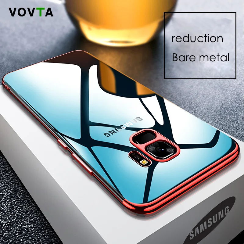 

VOVTA Transparent Plating case for Samsung Galaxy S9 plus cases Ultra thin soft TPU electroplate shining case for Samsung S9