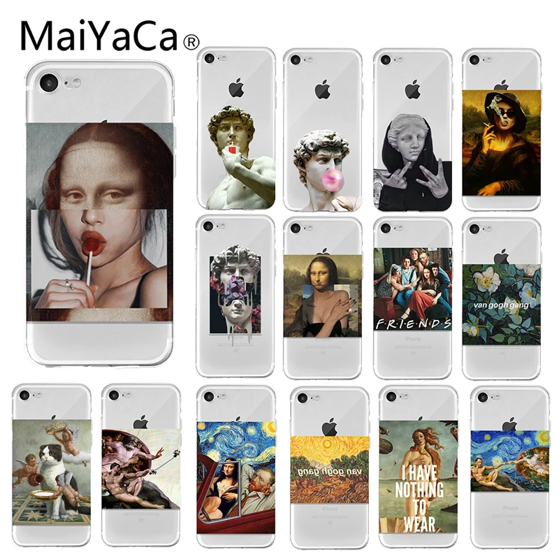 

Art Paintings The Birth Of Venus Phone Case For iPhone XS MAX XR Mona Lisa Van Gogh funny Cover For iPhone 7 8 6 6s Plus 5 5S SE