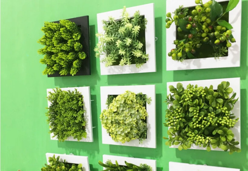 

15*15*3CM 3D Wall Mount Simulation Plant TV Background Wall Decoration Living Room Hanging Potted Plants