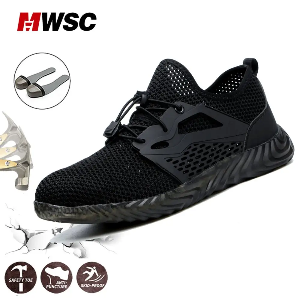 MWSC الصيف رجل أحذية أمان الصلب كاب تنفس أحذية أمان للرجل العمل مكافحة تحطيم المضادة للثقب واقية خفيفة الوزن MWSC الصيف رجل أحذية أمان الصلب كاب تنفس أحذية أمان للرجل العمل مكافحة تحطيم المضادة للثقب واقية خفيفة الوزن