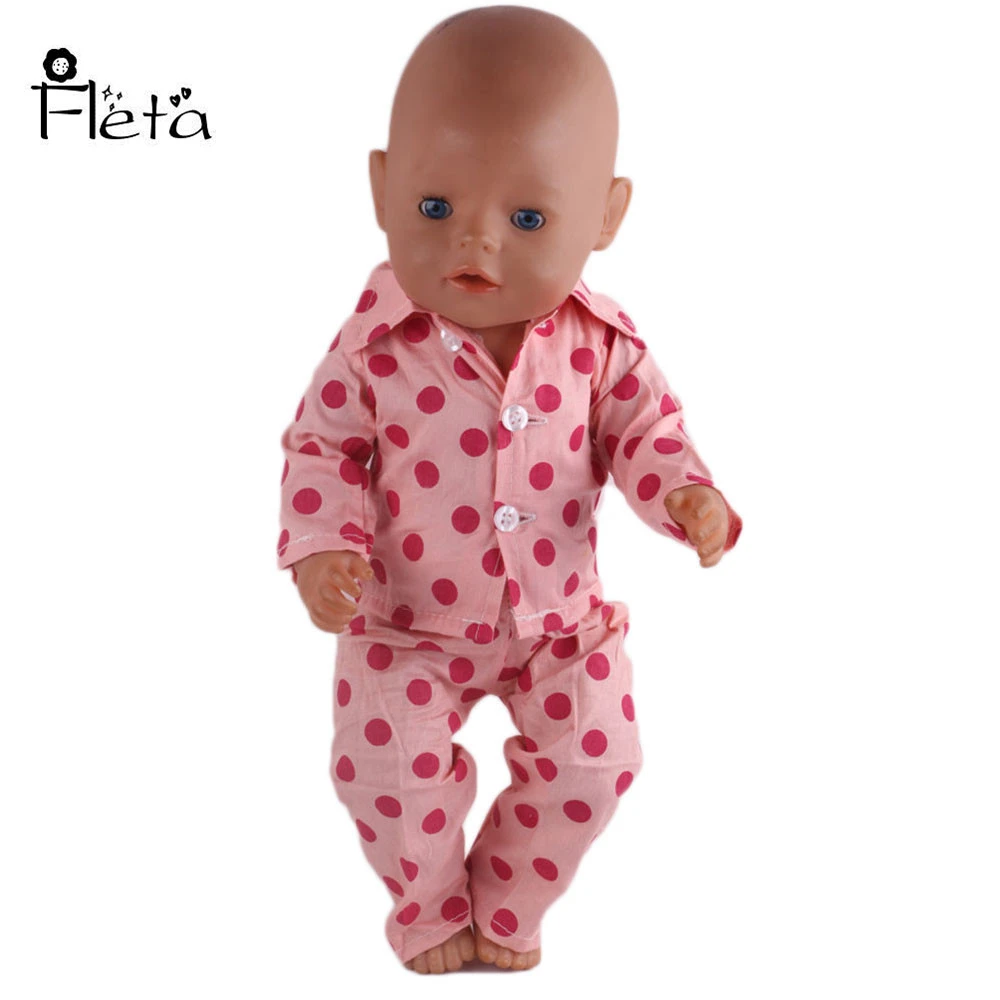 Hecho a mano Del Bebé Nacido Zapf Puntos Rosados Pijamas Traje Ropa de la Muñeca Fit cm Bebé Recién Bebé Regalo de Cumpleaños de Muñecas Accesorios b70|dolls accessories|baby born zapfsuit