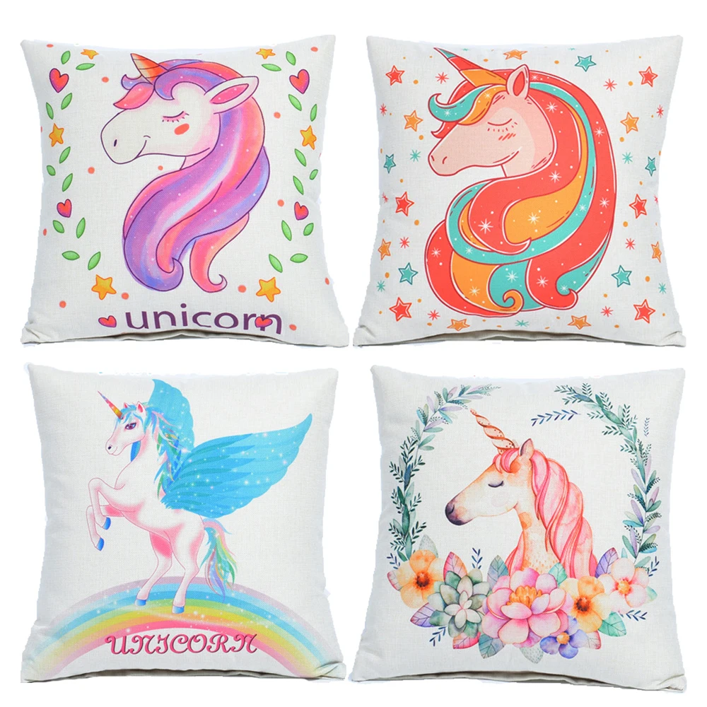 

Lovely Unicorn Christmas Decorations Cushion Cover Decorative Throw Pillow Covers Pillow Case Pillowcase 45*45cm Home Sofa White
