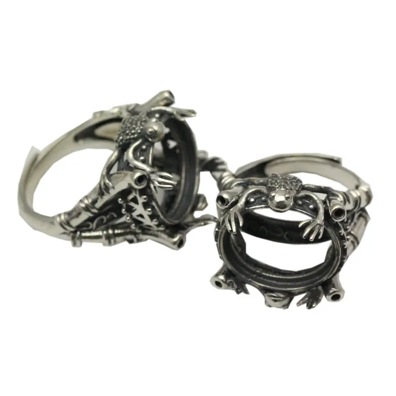 

DIY Luxury Jewelry Accessories 925 Sterling silver Ring Settings Without Stones Flower Design Thai Silver Rings For Gem Stone