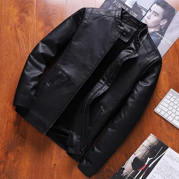 

2019 Spring New Casual Slim Fit Jaqueta De Couro Masculina