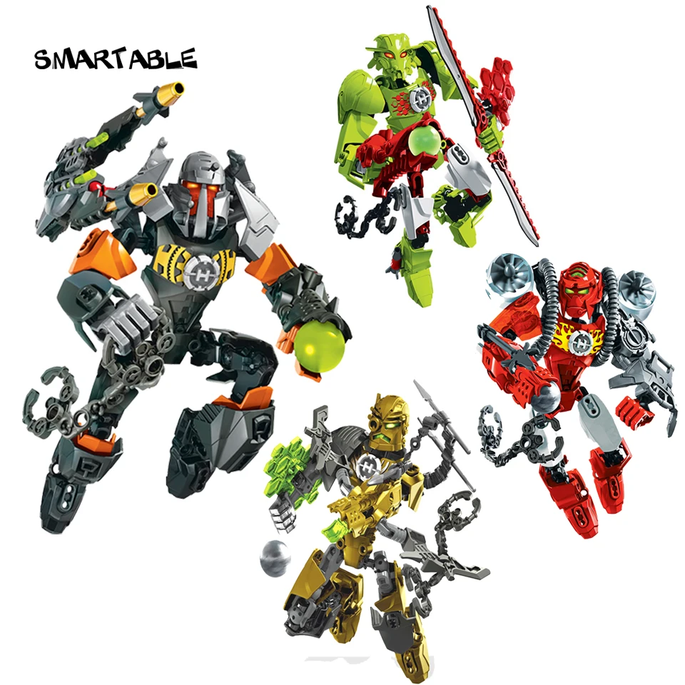 

Smartable Hero Factory 4pcs/Set ROCKA BULK BREEZ FURNO Building Block Set Toy For Child Compatible Major Brands Gift