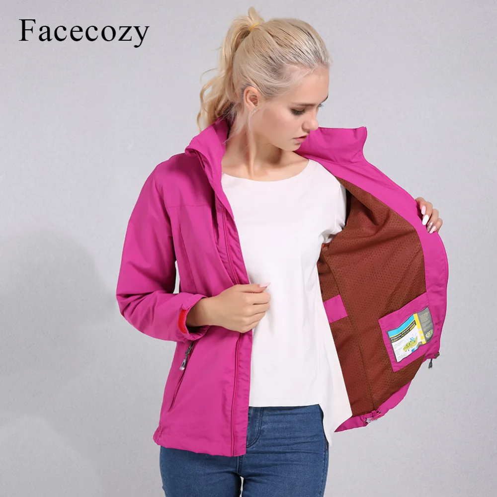 Facecozy женские водонепроницаемые походные куртки один слой тонкая весенне летняя