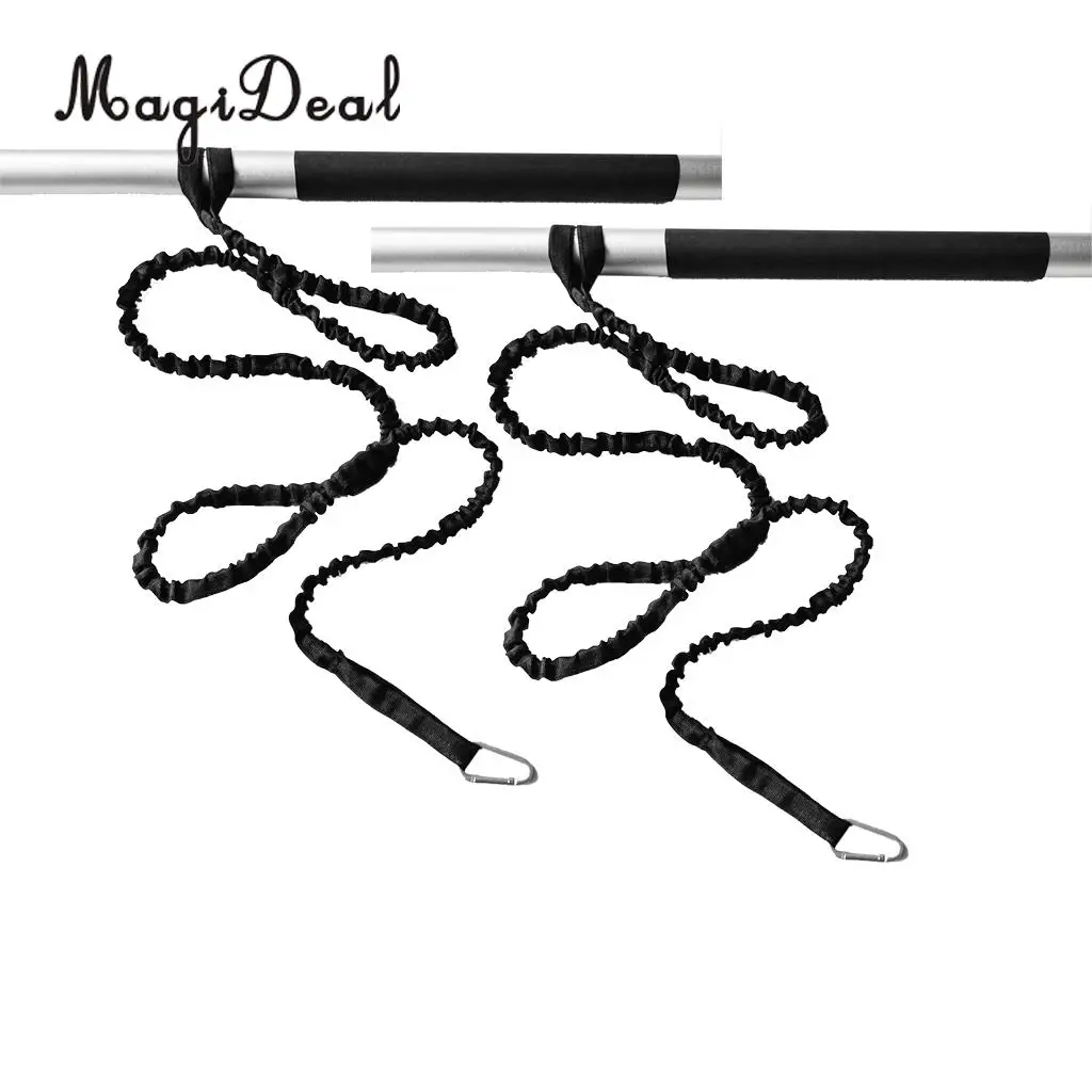 MagiDeal 2 Pieces Kayak Canoe Paddle Leash Fishing Rod Leash Safety Cord & Carabiner Camping Hiking Bungee Inflatable Boat Acces