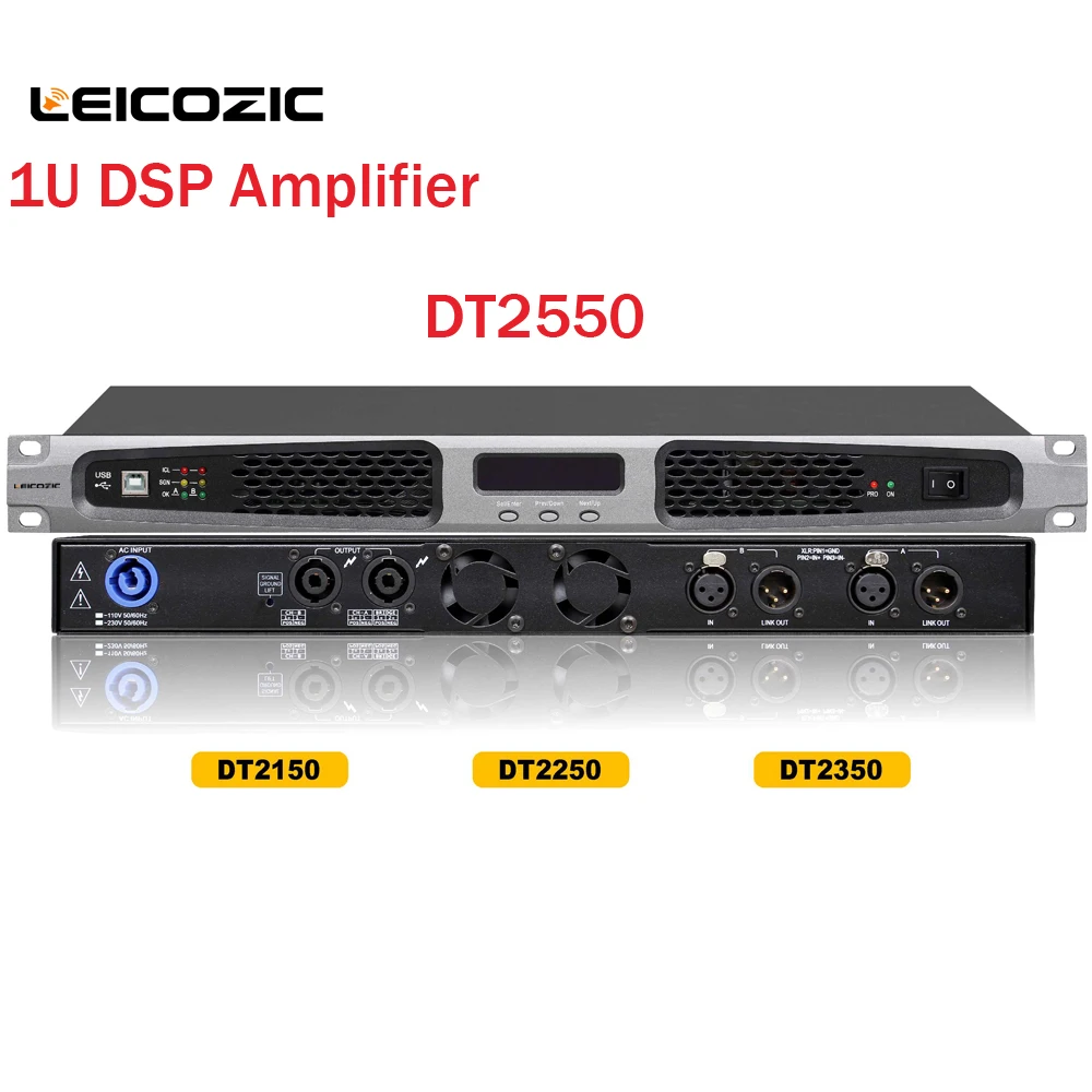 Leicozic аудио усилители 2 канала 2x550 Вт усилитель при 8 Ом мощности DT2550