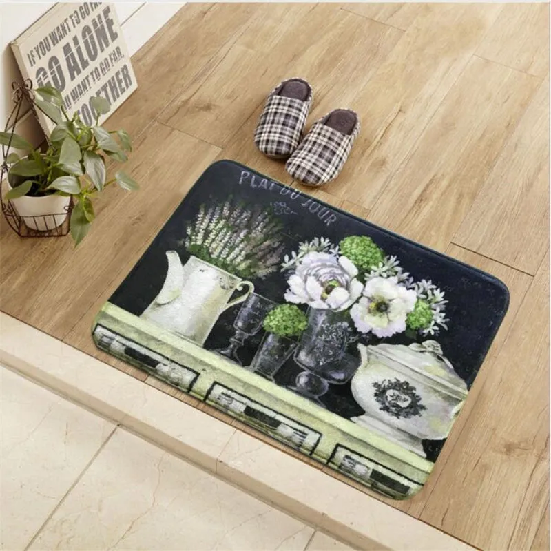 Multiple Colour Small Rug Vintage Floral Kitchen Rug Rectangle Bedside Rugs for Home Decor