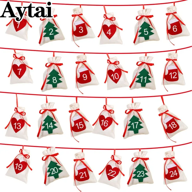 aytai christmas advent calendar garland felt christmas tree advent calendar 2431 numbers gift bags - Felt Christmas Garland aytai christmas advent calendar garland felt christmas tree advent calendar 2431 numbers gift bags - Felt Christmas Garland
