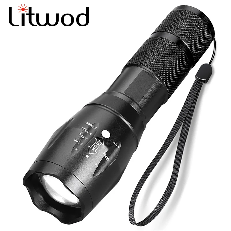 Litwod Z30 CREE XM-L L2 5000LM Алюминий Водонепроницаемый масштабируемой светодиодный фонарик тактический фонарь для 18650 Перезаряжаемые Батарея