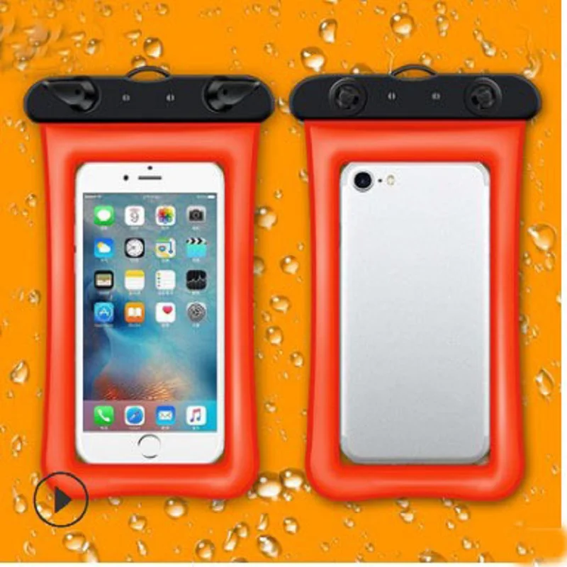 Плавающая подушка безопасности надувной мобильный Водонепроницаемый сумка сенсорный экран для плавания прозрачный водонепроницаемый чехол для телефона - Цвет: orange