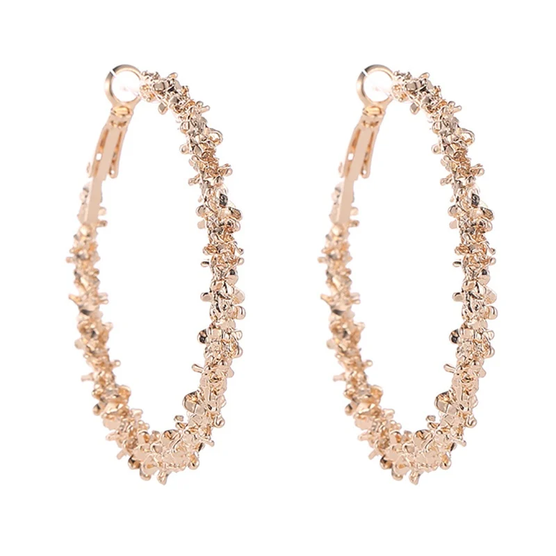 

Elegant Jewelry Colorful Charm Austrian Crystal Hoop Earrings Geometric Round Shiny Rhinestone Big Circle Earring Bijoux