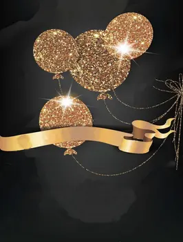 

Black VIP Gold Balloons Ribbon Photo Background Backdrop Quality Vinyl