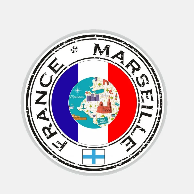 YJZT см 11,3 СМ* 11,3 см Забавный Франция Марсель флаг Корпус наклейка на окно автомобиля 6-2707
