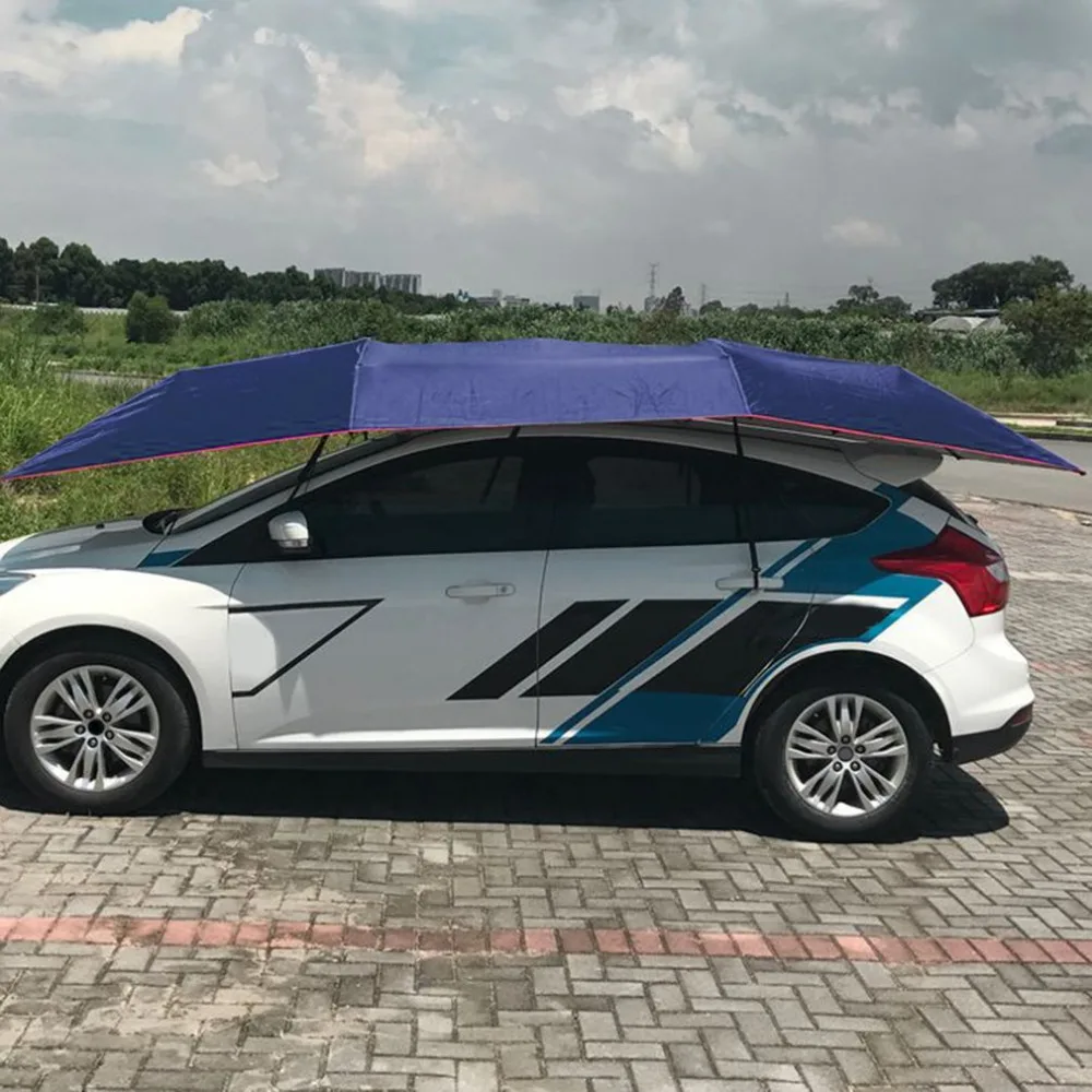 

Semi-automatic Awning Tent Car Cover Outdoor Waterproof Folded Portable Car Canopy Cover Anti-UV Sun Shelter Car Roof Tent 2018