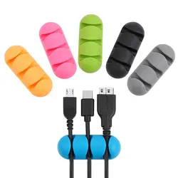 Линия застежка зажим самоклеющиеся силиконовые для наушников USB кабель автомобильный держатель провода кабельный организатор галстук