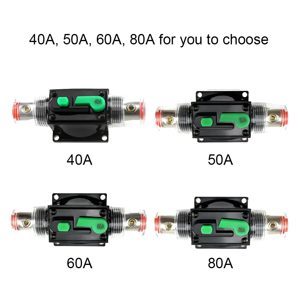 Универсальный 12-24 V 40A/50A/60A/80A автомобильный аудио встроенный автоматический выключатель предохранитель электрические выключатели защита от перегрузки